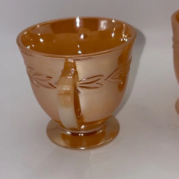 🍑 Vintage Fire King Peach Luster Cream & Sugar Set 🍑 - Picture 12 of 12